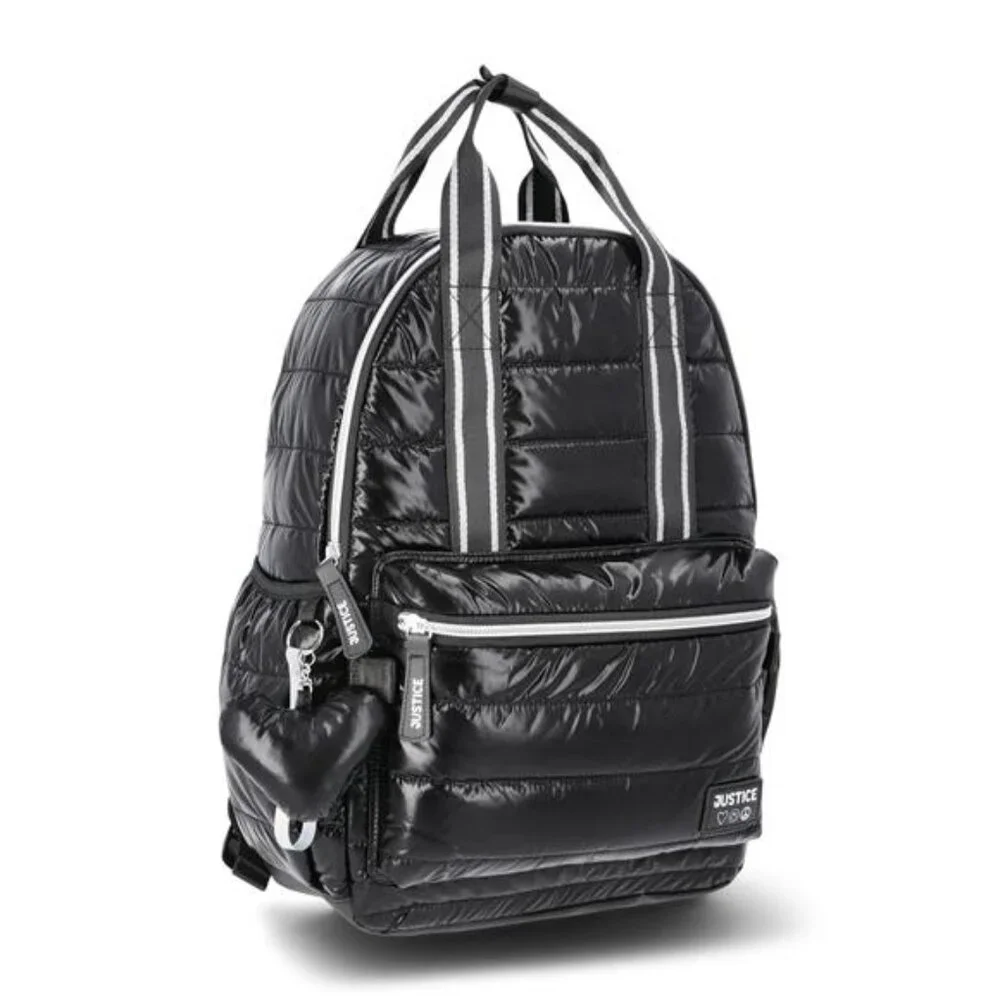 17" Shimmer Quilted Backpack, Lunch Bag, Water Bottle, and Charm Set - Picture 4 of 4